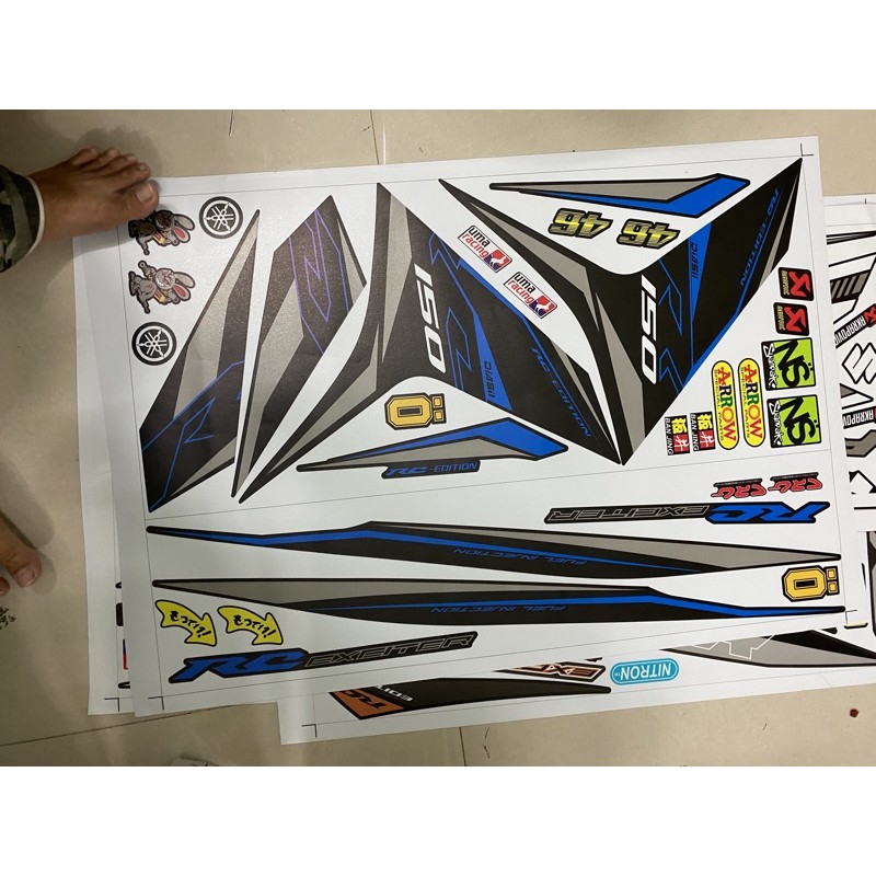 Tem chế Exciter 150 2019 RC decal nhám