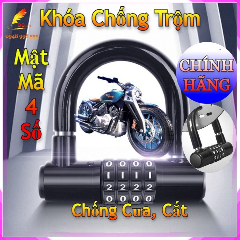 Khóa Chống Trộm Mật Mã 4 Số Khóa Xe Đạp - Xe Máy - Ô Tô - Nhà Cửa - Cổng Chống Cưa Cắt An Toàn Thông Minh - gdtm999