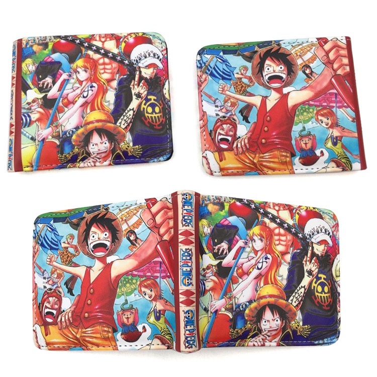 Ví Da Ngắn Mini In Hoạt Hình One Piece Lufei Solon Thời Trang Cho Nam Và Nữ