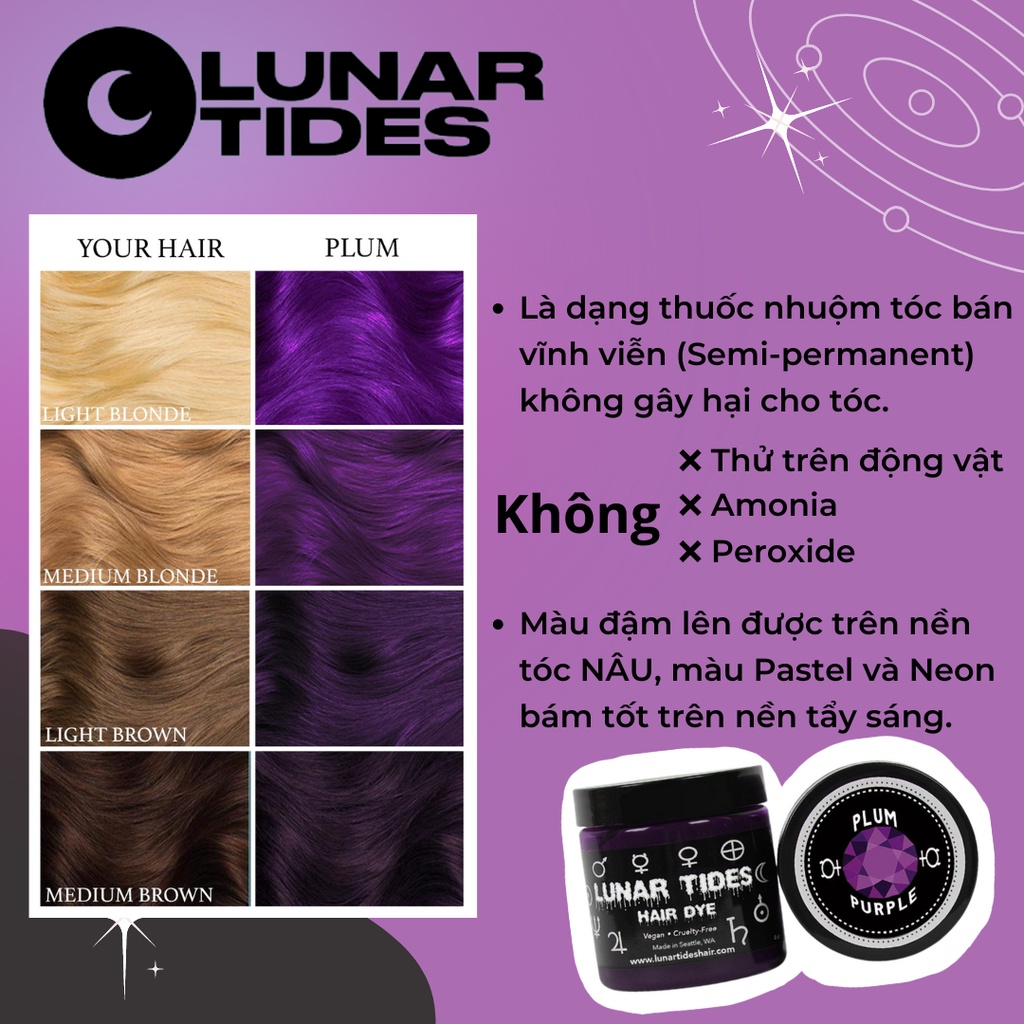 Thuốc nhuộm tóc Lunar Tides Semipermanent chất đặc bền màu The Color Thief