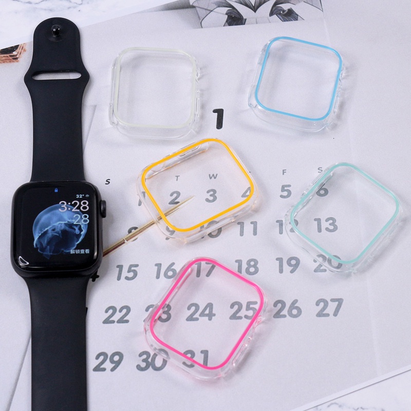 Ốp Bảo Vệ Đồng Hồ Thông Minh Phát Quang Cho Apple Watch 45mm 41mm 38mm 42mm 40mm 44mm iWatch SE 7 6 5 4 3 2 1