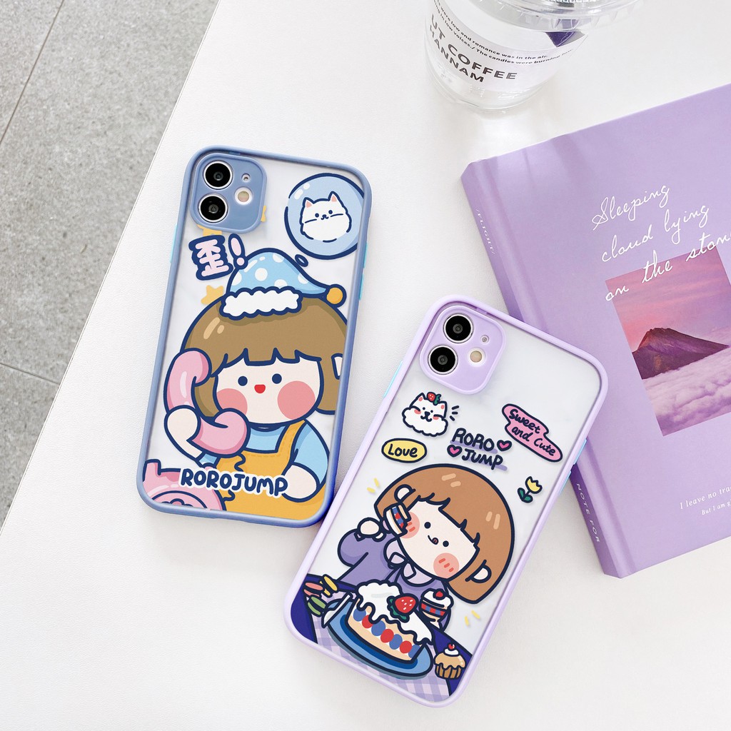 Ốp lưng iphone Roro Couple nhám viền nổi cong 5/5s/6/6plus/6s/6splus/7/7plus/8/8plus/x/xr/xs/11/12/pro/max/plus/promax | BigBuy360 - bigbuy360.vn