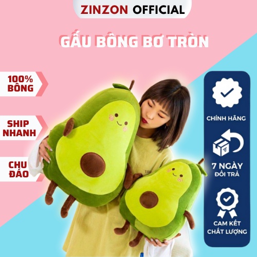 Gấu bông quả bơ tròn dễ thương êm mịn cao cấp nhồi bông ZinZon