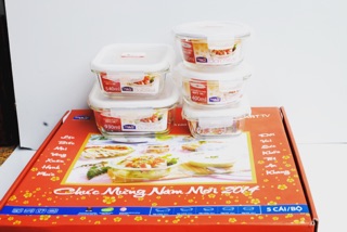 BỘ 5 HỘP THUỶ TINH LOCK&LOCK KM