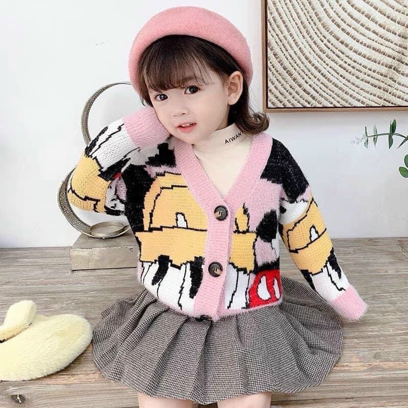 Áo Len Cadigan Lông Thỏ Cho Bé