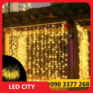 đèn led mành mưa kích thước 3mx3m, Đèn Led Thả Rèm Mưa Rơi/ Thác Nước - Đèn Nháy Thả Mành, Trang Trí, Decor, Lễ tết,noel