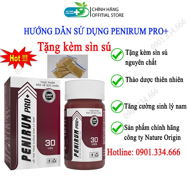 PENIRUM PRO+ (COMBO 2 HỘP) Viên Uống Sinh Lý Nam Giới Hộp 30 Viên [CHÍNH HÃNG]