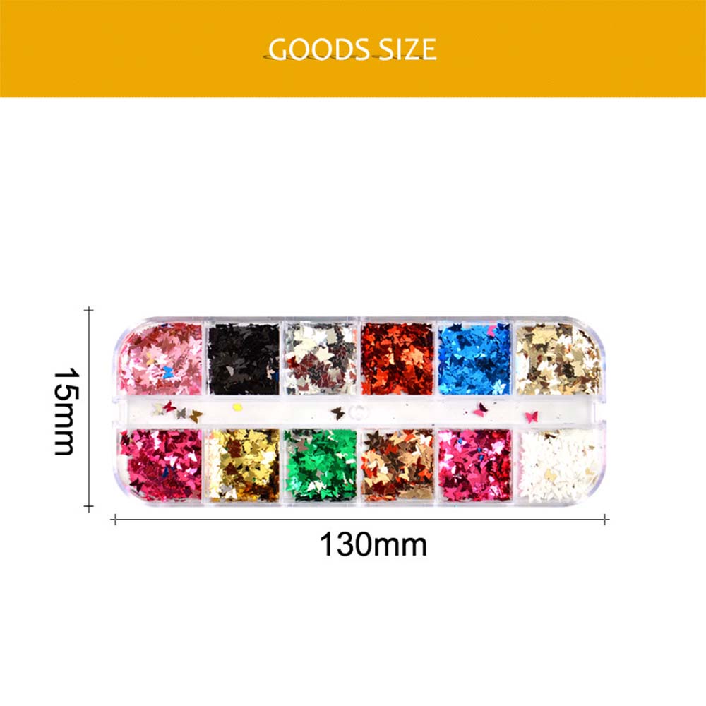 [Hàng mới về] Hộp Kim Sa Lục Giác 3D Nhiều Màu Trang Trí Móng Tay Nghệ Thuật