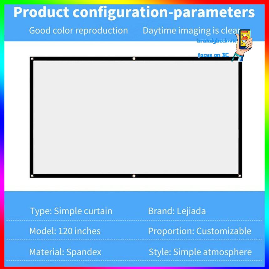 Màn hình máy chiếu 72 inch cho rạp hát văn phòng tại nhà Rèm độ nét cao 16: 9