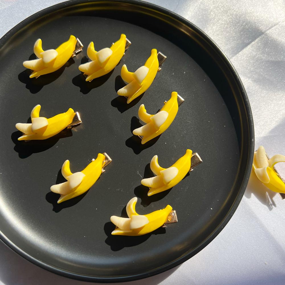 Kẹp Tóc Nhựa Acrylic Hình Quả Chuối Dễ Thương Dành Cho Bé Gái