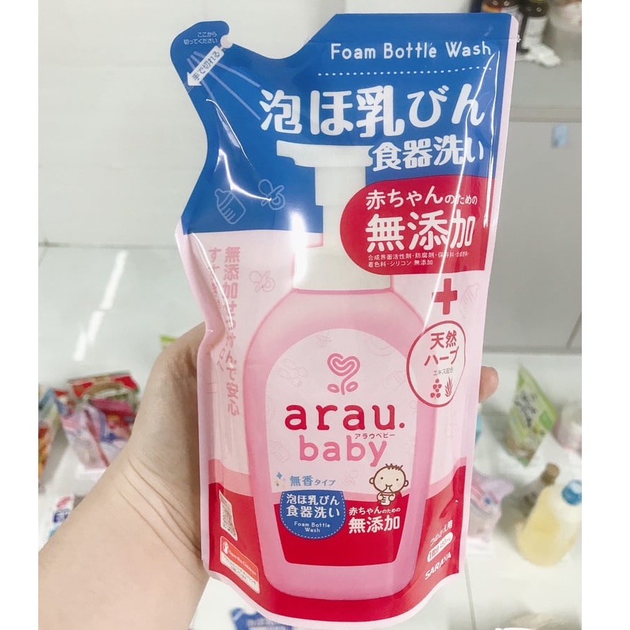 Nước Rửa Bình Arau Baby Chai 500ml Và Túi Thay Thế 450ml