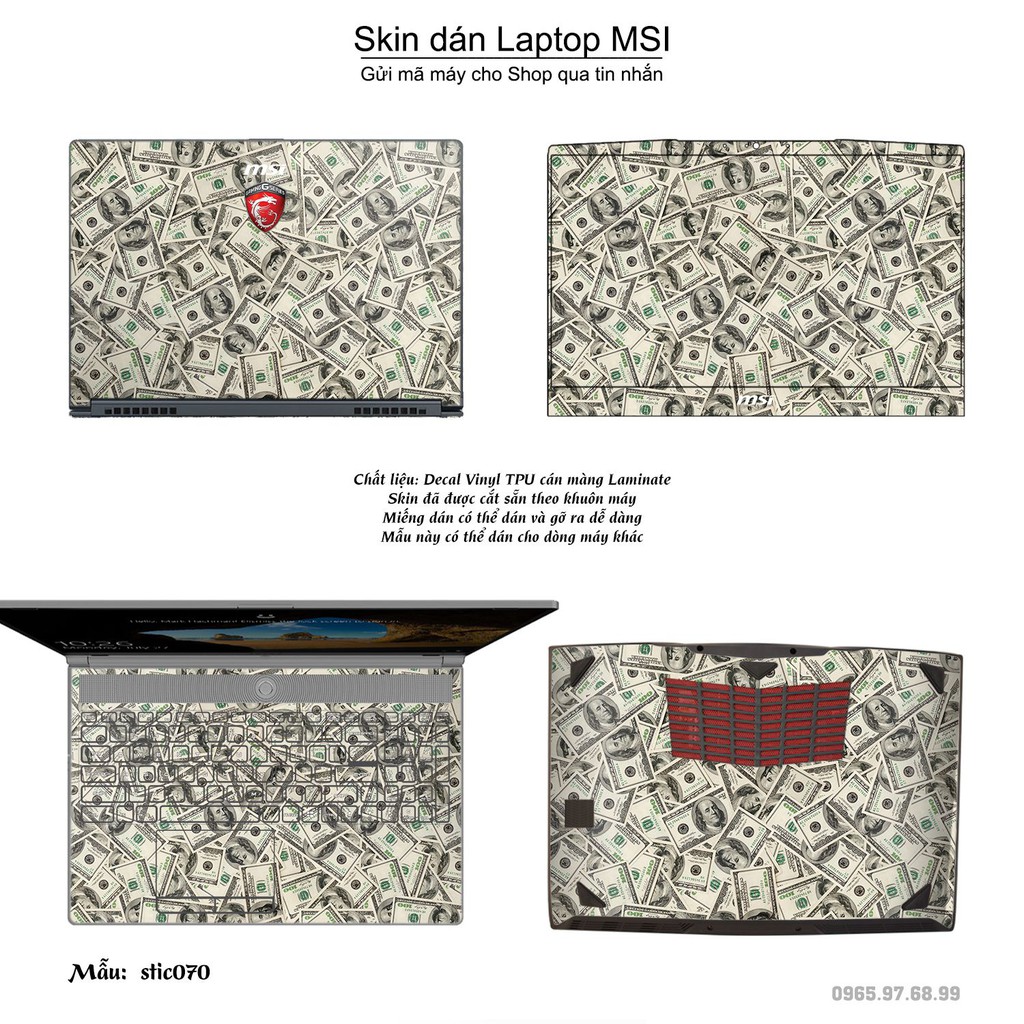 Skin dán Laptop MSI in hình Hoa văn sticker _nhiều mẫu 12 (inbox mã máy cho Shop)