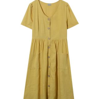 Đầm midi nút gỗ