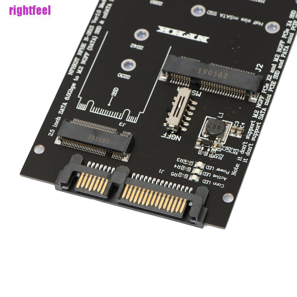 Rightfeel M.2 NGFF MSATA SSD to SATA 3.0 Adapter 2 in 1 Converter Card for PC Laptop