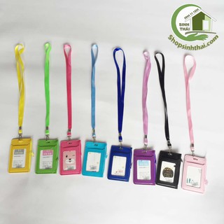Dây đeo thẻ học sinh, sinh viên, nhân viên văn phòng- dây dẹt có ví đựng thẻ - màu ngẫu nhiên