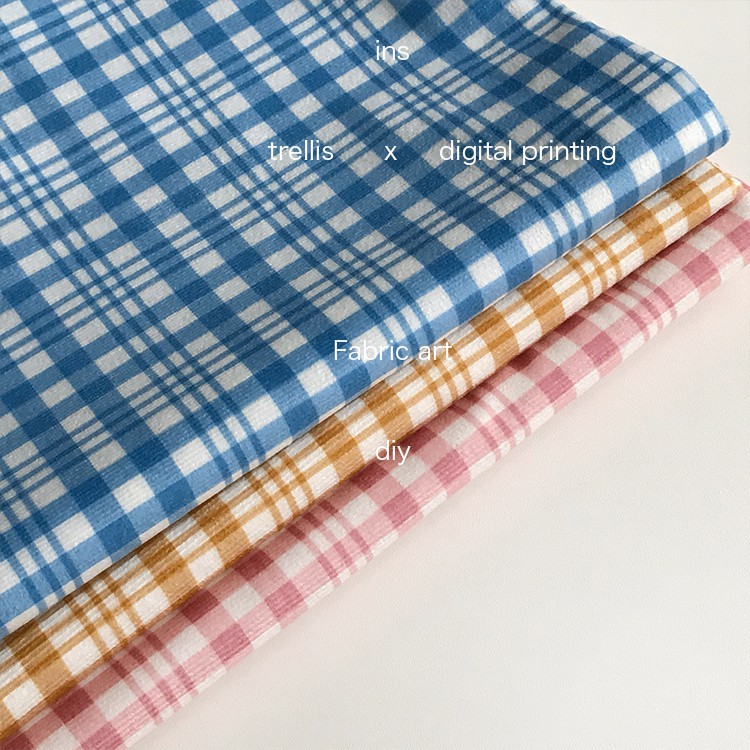 Khăn Trải Bàn Vải Lanh Họa Tiết Sọc Caro Màu Hồng / Vàng Phong Cách retro Hàn Quốc Dùng Làm Đạo Cụ Chụp Ảnh / Dã Ngoại