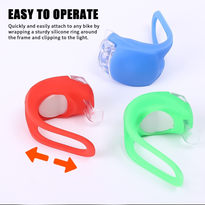 Đèn LED Silicone 3 Chế Độ Gắn Tay Lái Xe Đạp Kèm Pin