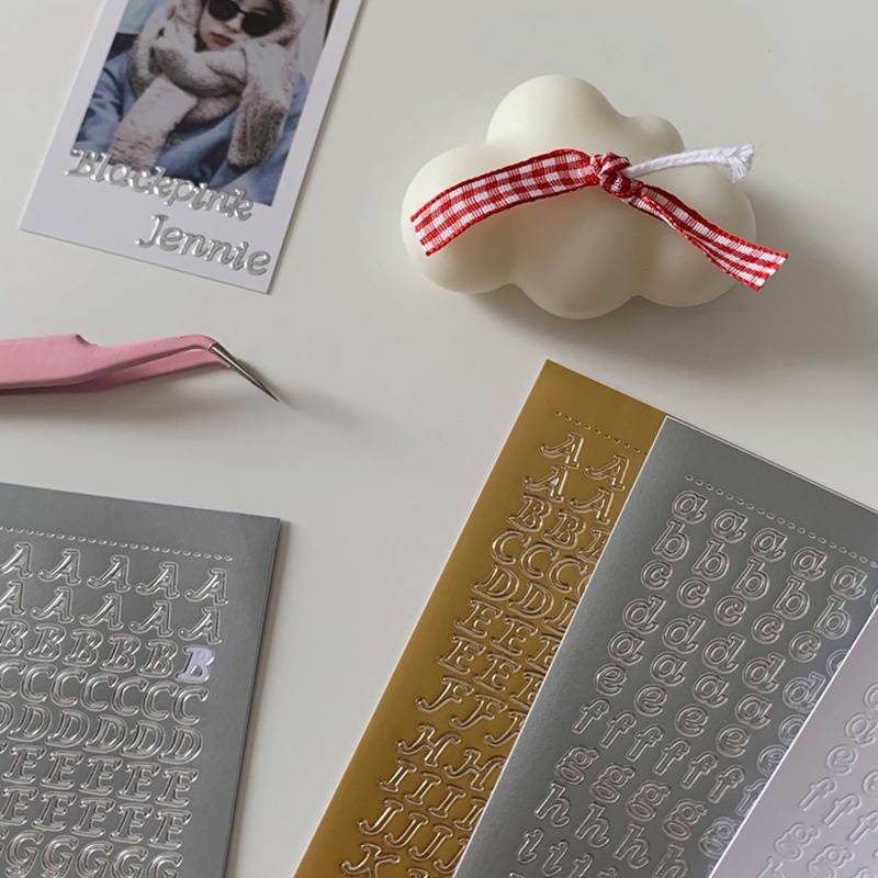 Sticker Dán Tường Hình Chữ Cái Tiếng Anh Màu Đồng/Bạc