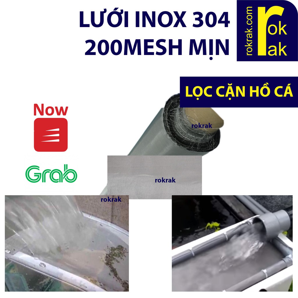Lưới lọc inox 304 ko rỉ 100 200 mesh MỊN ĐỊNH LƯỢNG CAO cho bakki, lọc tràn, hồ công nghệ