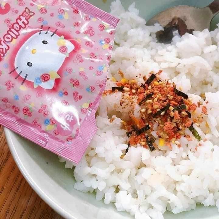 Gia vị rắc cơm Hello Kitty Nhật mẫu mới gồm 20 gói nhỏ cho trẻ ăn dặm