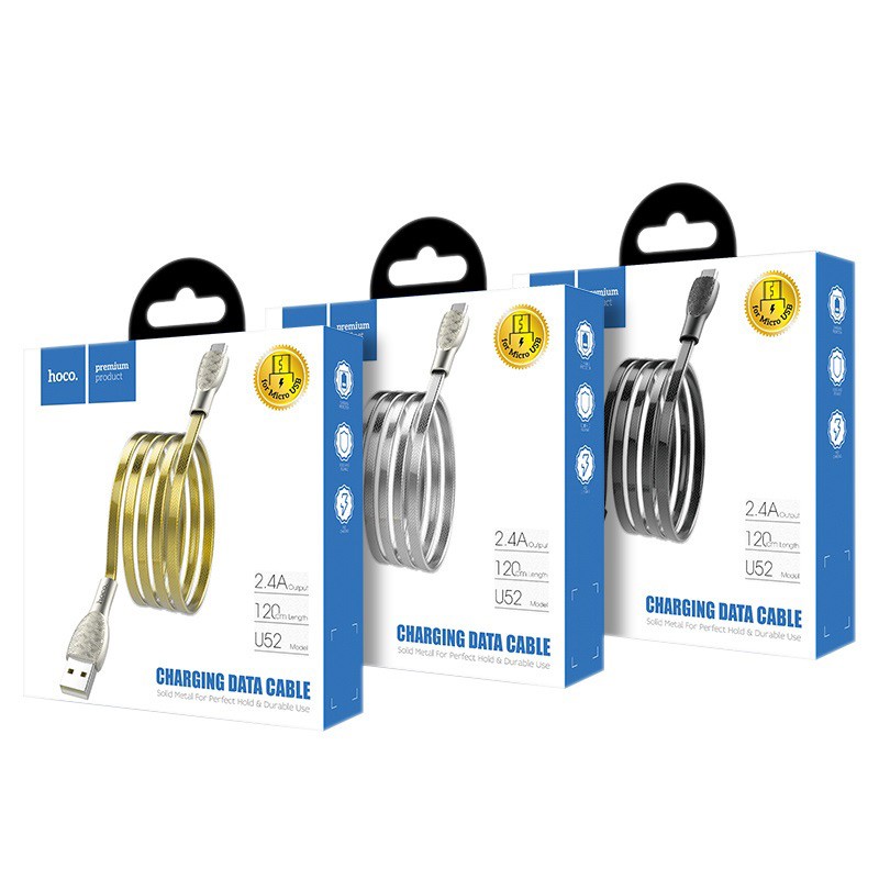 Cáp Sạc MICRO USB Hoco U52 Cho Android Dài 1.2M Chống Đứt - BH 3 tháng 1 đổi 1 (MÀU NGẪU NHIÊN) - Hưng Long PC