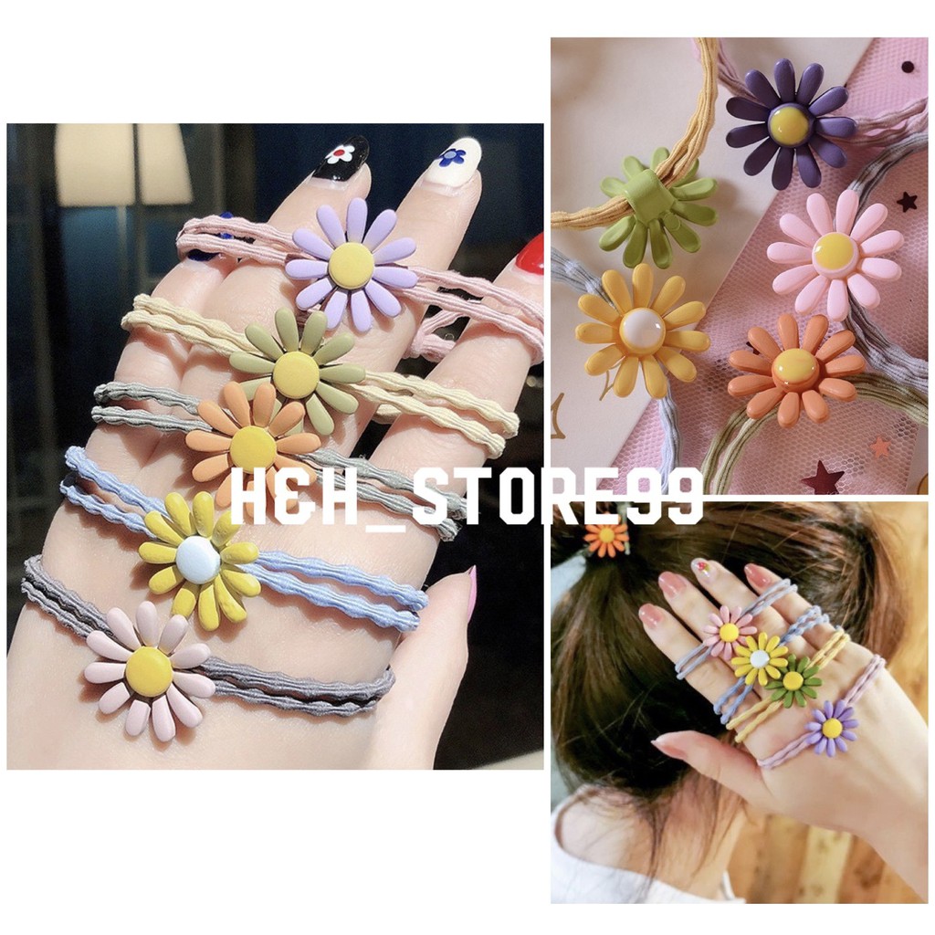 Chun Buộc Tóc Hoa Cúc Họa Mi ,Dây Cột Tóc Daisy Hoa Cúc Loại Đẹp Co Giãn Xinh Xắn,Nhiều Màu Dành Cho Nữ
