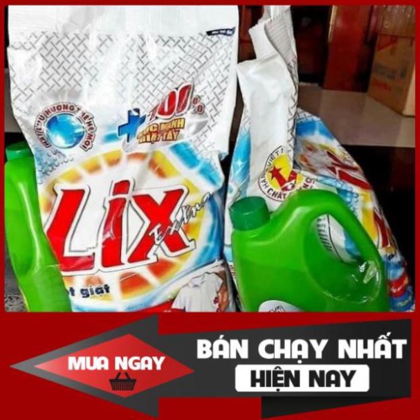 HG0901 [Concung]  Bột giặt Lix 6kg tặng kèm can nước rửa chén trà xanh 1,5kg