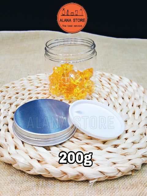 Hũ nhựa trong nắp nhôm 200g