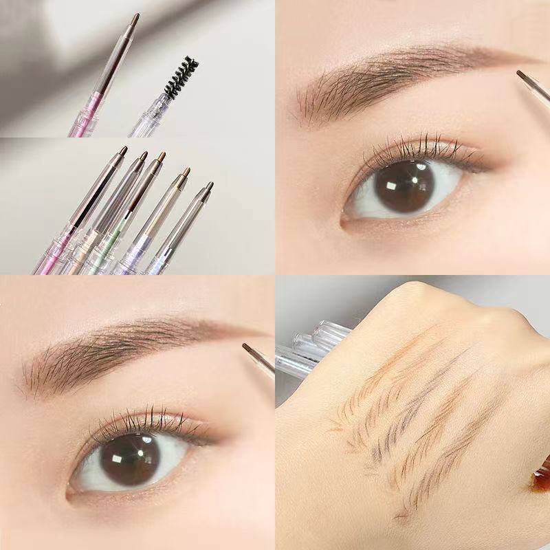 Bút kẻ lông mày hai đầu lâu trôi không thấm nước 6 màu tùy chọn