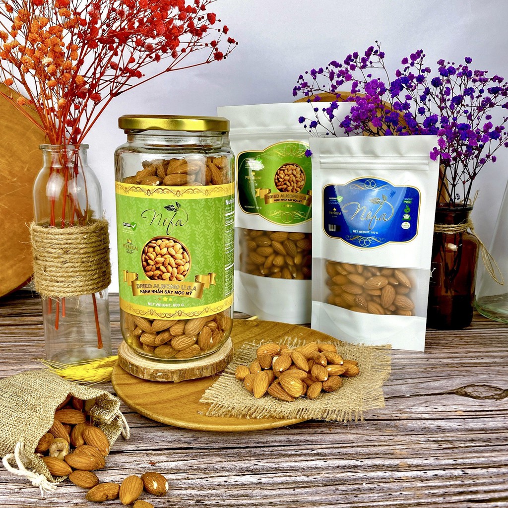 600g Hạnh nhân sấy nguyên vị thơm giòn, Giảm cân, Ăn Kiêng, Keto - Nhập khẩu Mỹ