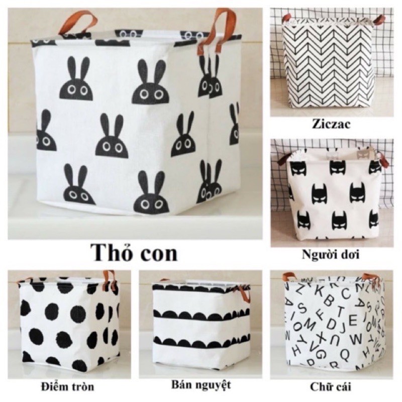 Giỏ vải VUÔNG đựng đồ đa năng, sọt vải để quần áo, vải bố chống thấm nước