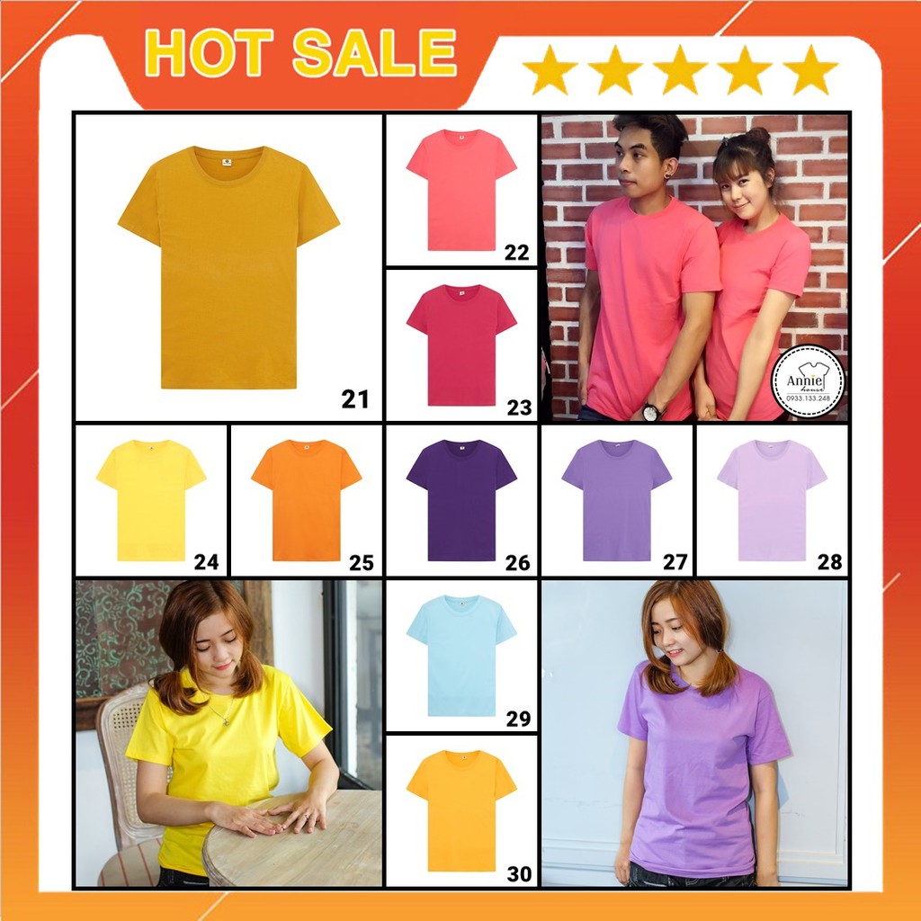 Áo thun trơn phom suông Thái Lan AT021 - AT030, unisex Nam Nữ | Shopee Việt Nam