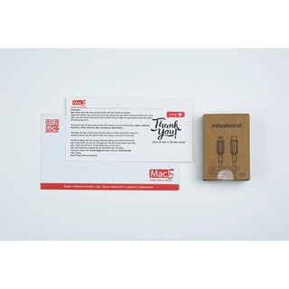 Cáp Velasboost Type-C ra Lightning (MFi) và sạc 20W PD (Made by Việt Nam)