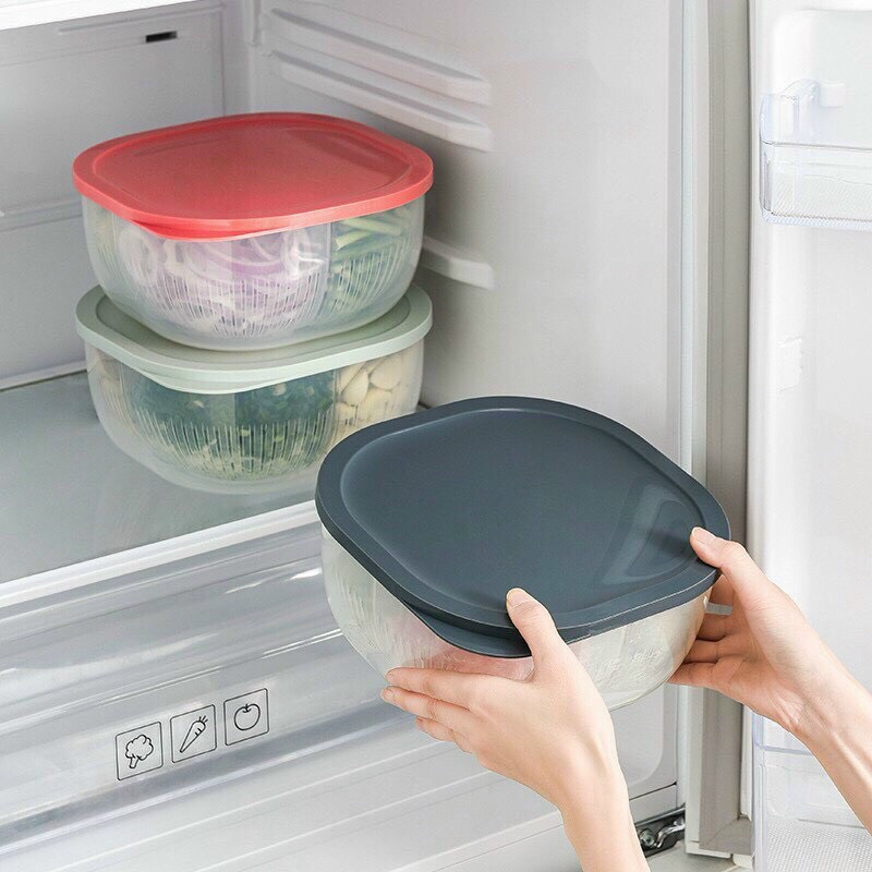 (bán sỉ) hộp thực phẩm 4 ngăn đựng trong tủ lạnh