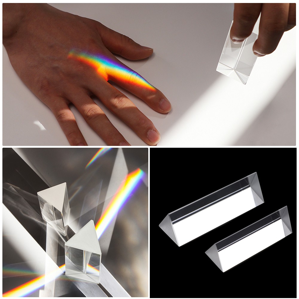 JANE Students Optical Prisms Right Angle Glass Triangular Prism Rainbow Physics Teaching Spectrum Refracted Light