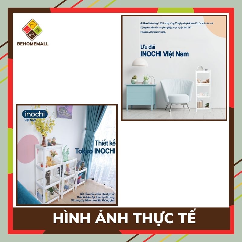 Kệ đa năng 2 3 4 tầng Inochi nhựa đựng gia vị nhà bếp kệ để đồ trang điểm bằng nhựa đa năng