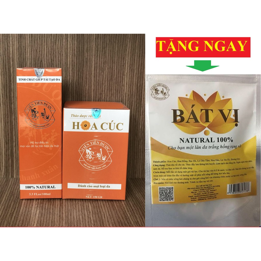 COMBO Tinh Chất Tái Tạo Da Tiên Tiên Dược 100ml và Thảo Dược Rửa Mặt Hoa Cúc giúp trị liệu Mụn, Nám, Tàn Nhang