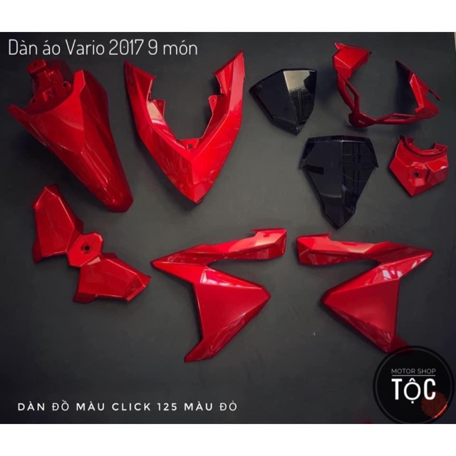Full dàn áo Vario 2017 9 món. Dàn áo màu vario 2017 chính hãng. Full dàn màu Vario 2017