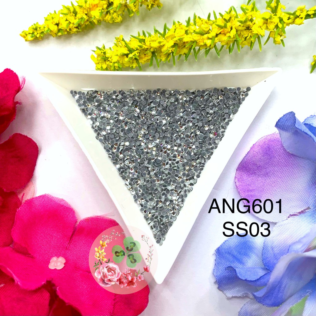 Mã ANG 601 Size 3, Size 4 , Size 6. Đá Chân Lưới &quot;Crystal&quot; đính trang trí móng siêu lấp lánh.