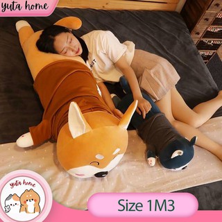 Gấu Nhồi Bông Thú Bông Cậu Vàng Gối Ôm Chó Vàng Size Lớn - Vải Nhung Co Dãn 4 Chiều - Bông Gòn Cao Cấp - Yuta Home