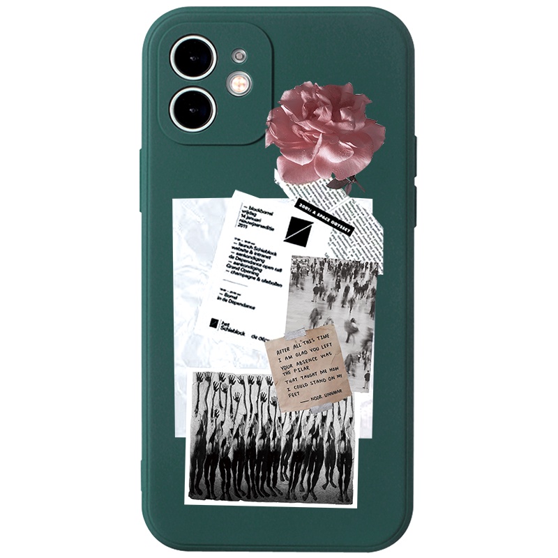 Ốp lưng JURSUE mềm chống bẩn hình dễ thương đẹp đen cho iPhone 13 12 11 Pro Max SE 2020 X XR XS 8 7 ip 6S 6 Plus Y1772