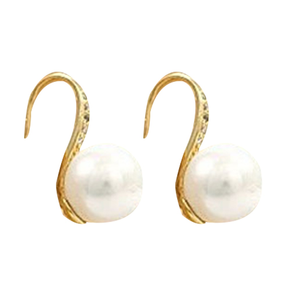 Đôi khuyên tai hình giọt nước đính ngọc trai giả thời trang cho nữ