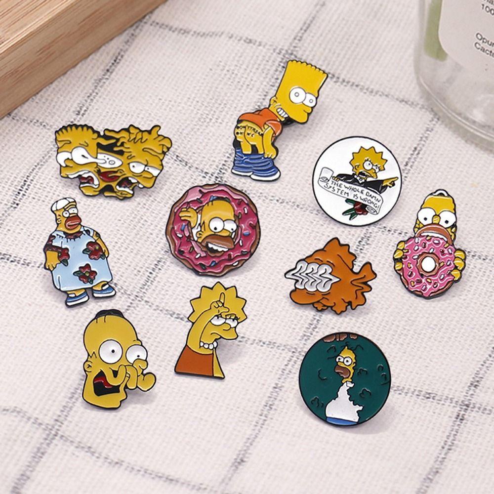 Huy Hiệu Cài Áo Bằng Hợp Kim Tráng Men Hình Simpsons Dễ Thương