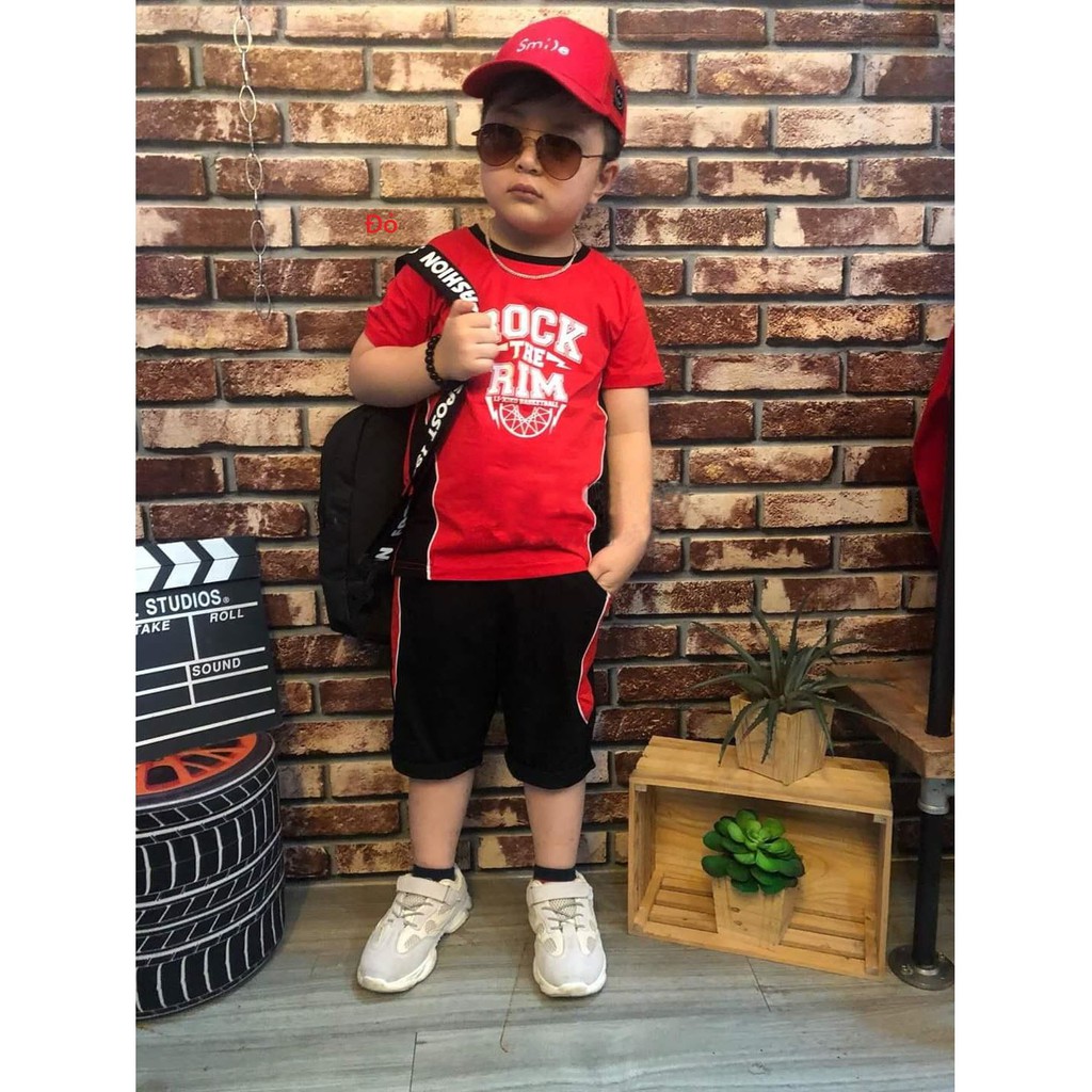 Đồ bộ quần áo thun bé trai, bố con tay ngắn, thun cotton - Quần áo trẻ em - SockiMall (200534) (Màu Đỏ) | BigBuy360 - bigbuy360.vn