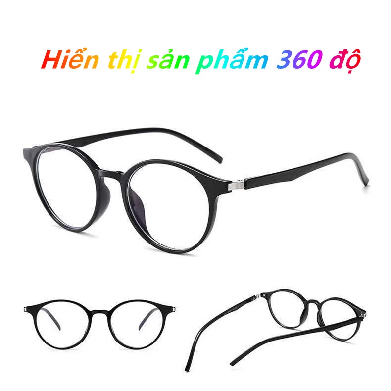 Kính văn phòng gọng trắng đen Oval chống tia ánh sáng xanh Dễ thương Nữ Học sinh Tự nhiên Chống bức xạ Giá tốt Giá rẻ