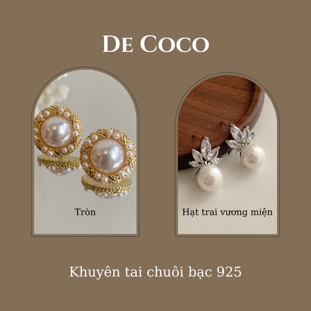 Bông tai nữ đính hạt trai Glare decoco.accessories