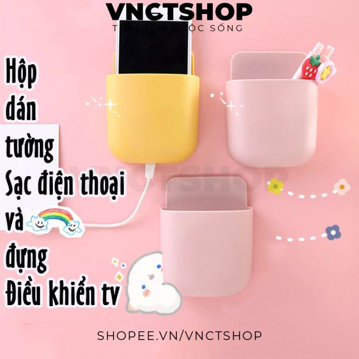 Giá đựng điều khiển kệ hộp để đựng điều khiển từ xa remote tivi điều hòa khay đỡ sạc điện thoại treo tường