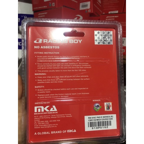 Bộ Bố thắng má phanh trước sau lắp Exciter 150 Winner Winner X MSX 125 CBR 150 Wave 110 chính hãng RCB