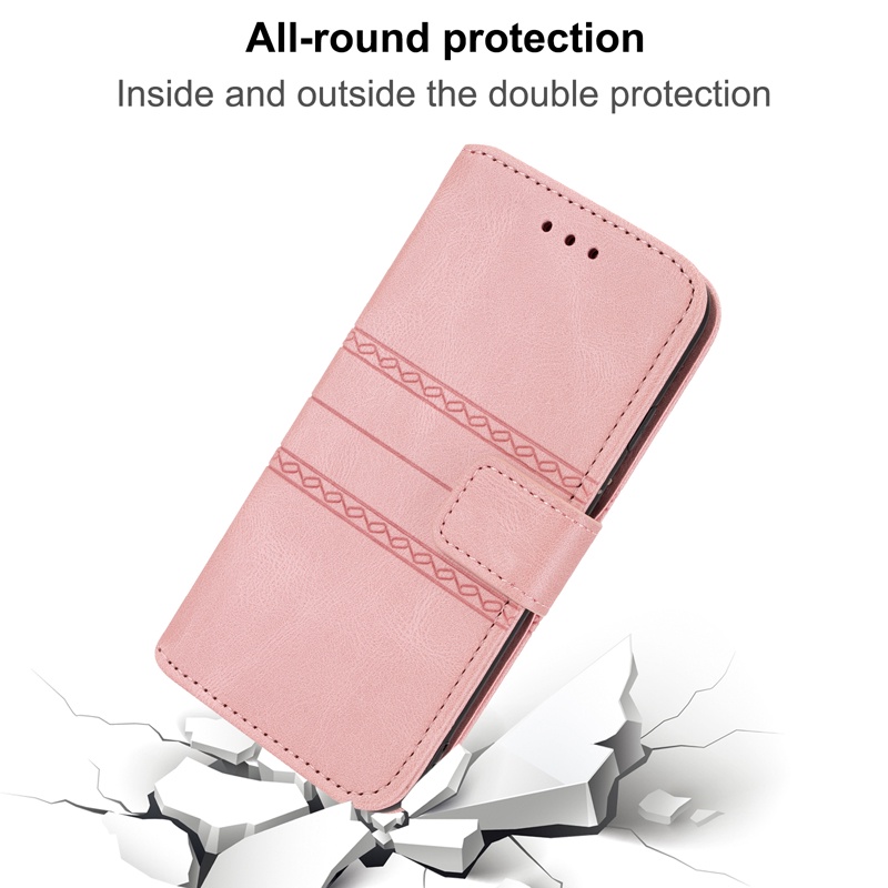 Ốp Điện Thoại Da Gấp Gọn Có Ngăn Đựng Thẻ Dành Cho iPhone 11 Pro Max XR XS Max 6 7 Plus