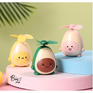 Quạt mini cầm tay tích điện hình quả bơ kèm dây sạc